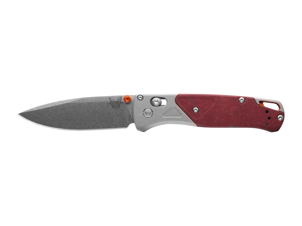 Benchmade Gray Aluminium/ Redstone Richlite