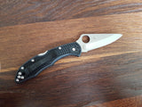 Spyderco Delica Svartur Saber Ground