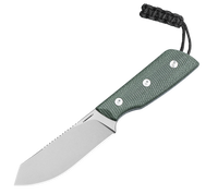 Straight Line Digger Green Canvas Micarta