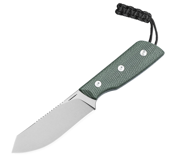 Straight Line Digger Green Canvas Micarta
