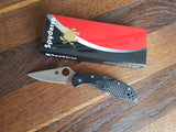 Spyderco Delica Svartur Saber Ground
