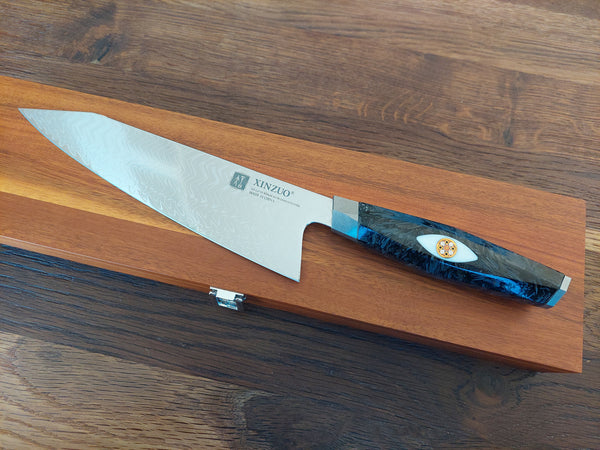 Xinzuo Li M390 Damaskus Kokkahnífur 21cm